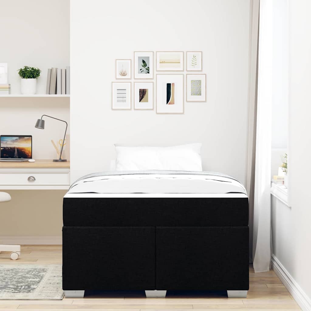 Struttura del letto con materasso Nero 120 x 200 cm Tessuto