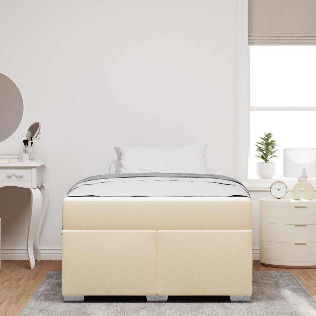 Struttura del letto con materasso Crema 120 x 200 cm Tessuto