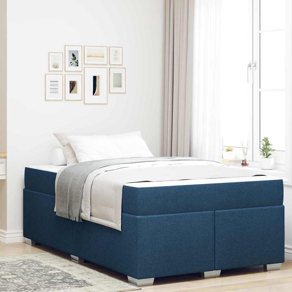 Struttura del letto con materasso Blu 120 x 200 cm Tessuto