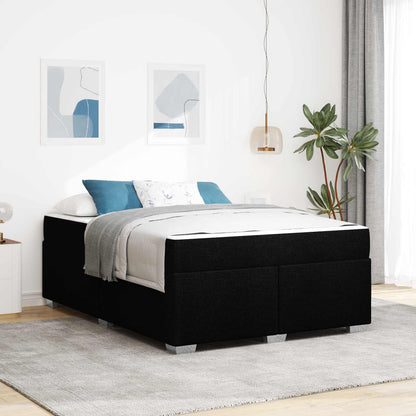 Struttura del letto con materasso Nero 160 x 200 cm Tessuto