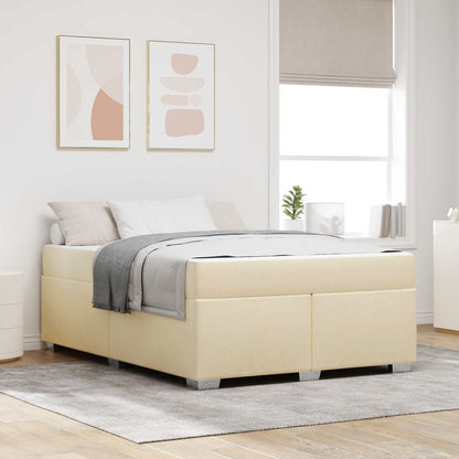 Struttura del letto con materasso Crema 160 x 200 cm Tessuto