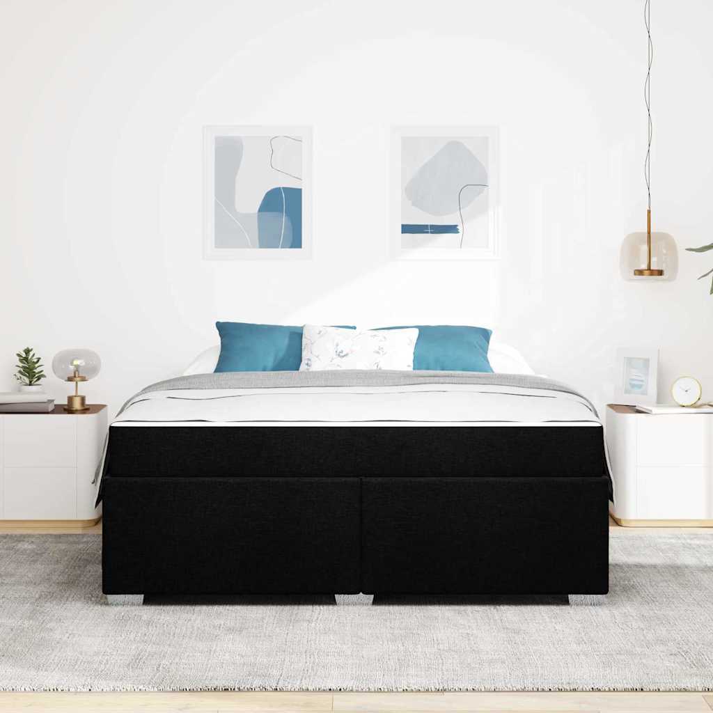 Struttura del letto con materasso Nero 180 x 200 cm Tessuto