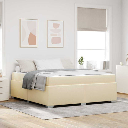 Struttura del letto con materasso Crema 180 x 200 cm Tessuto