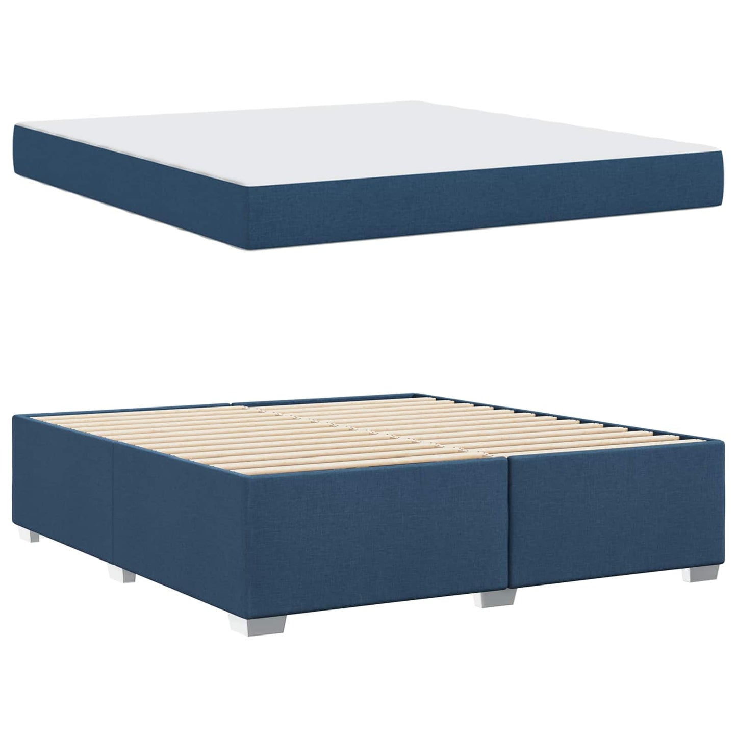Struttura del letto con materasso Blu 180 x 200 cm Tessuto