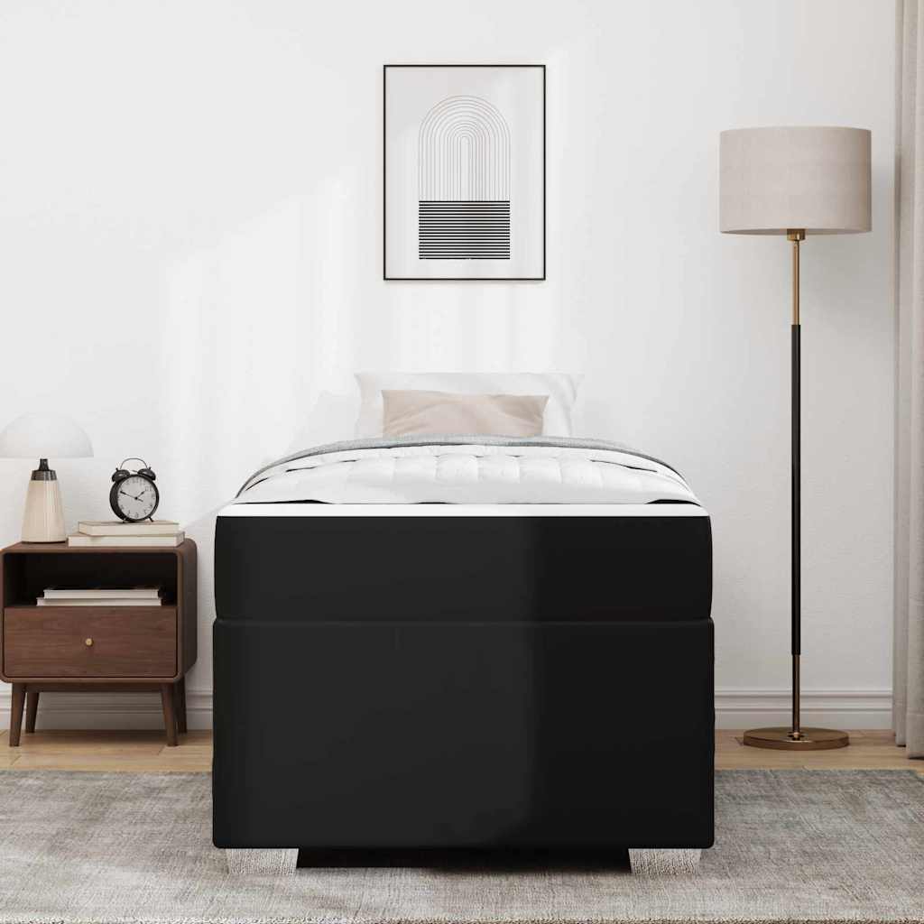 Struttura del letto con materasso Nero 90 x 190 cm Tessuto
