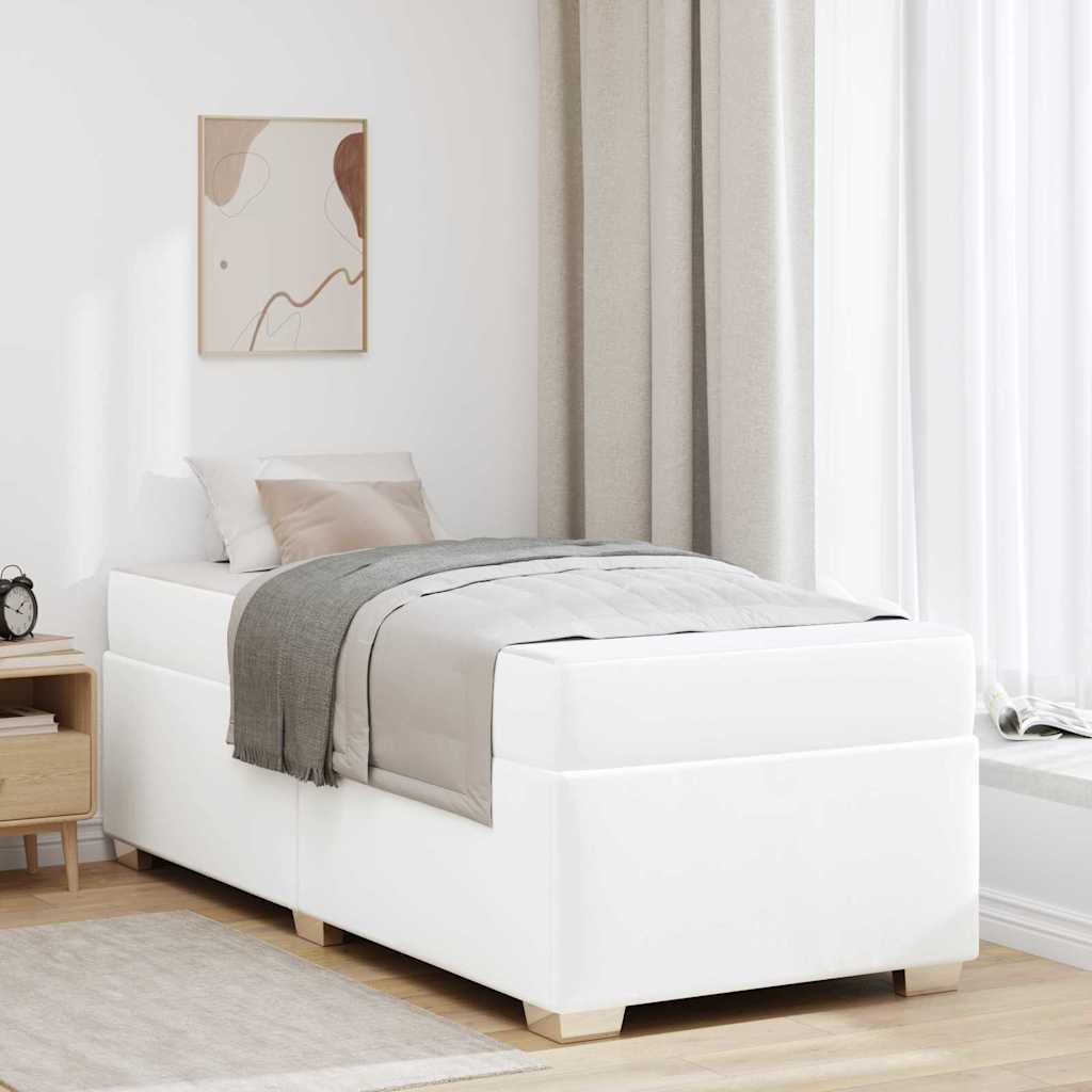 Struttura del letto con materasso Bianco 90 x 190 cm Tessuto