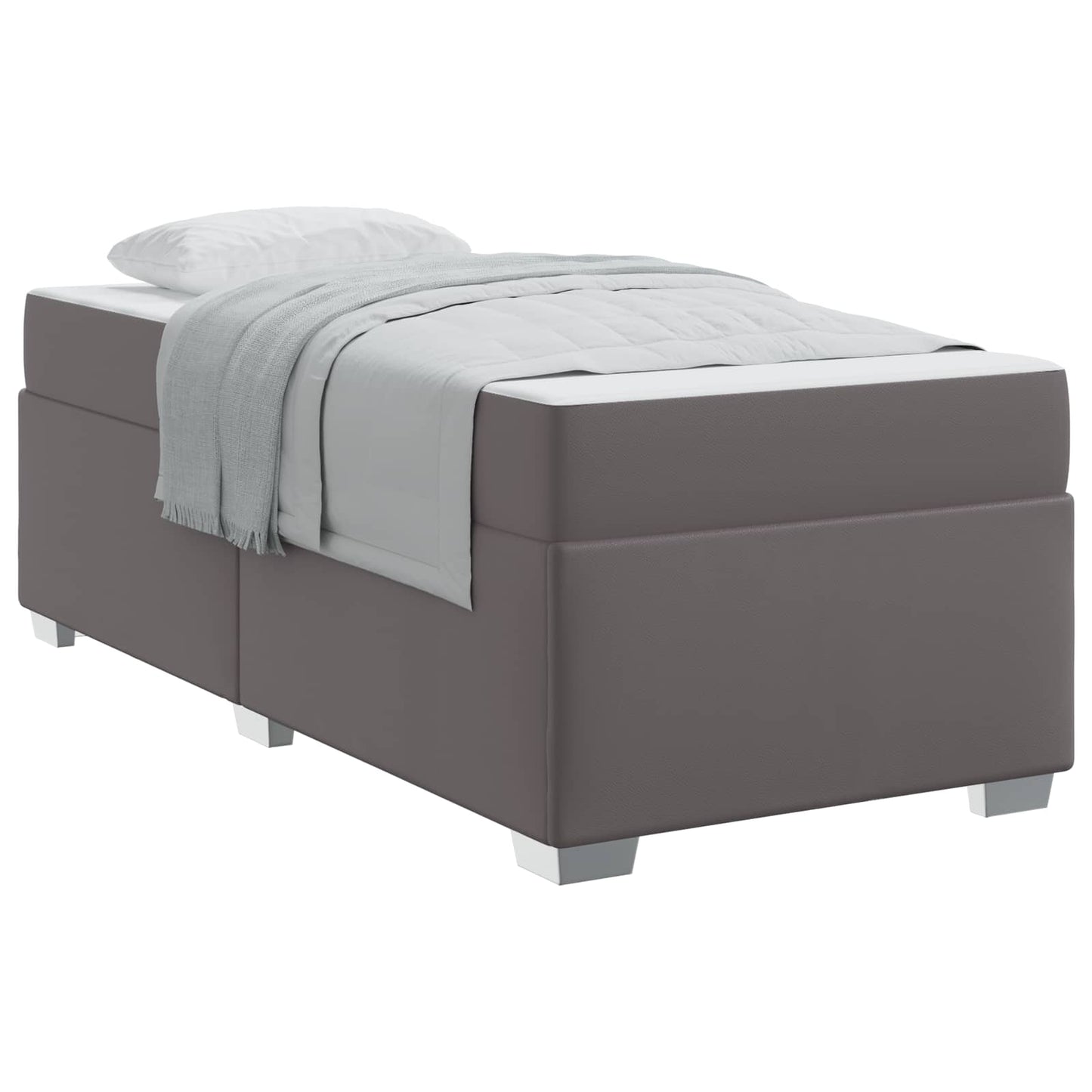 Struttura del letto con materasso Grigio 90 x 190 cm Tessuto