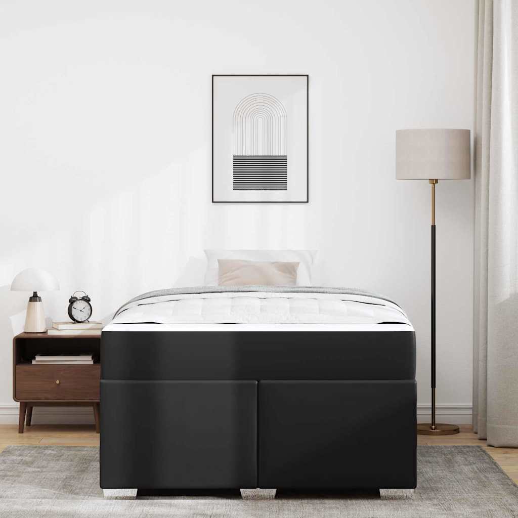 Struttura del letto con materasso Nero 120 x 190 cm Tessuto