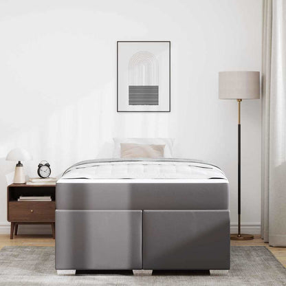 Struttura del letto con materasso Grigio 120 x 200 cm Tessuto