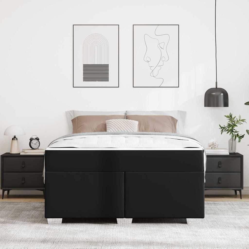 Struttura del letto con materasso Nero 140 x 200 cm Tessuto