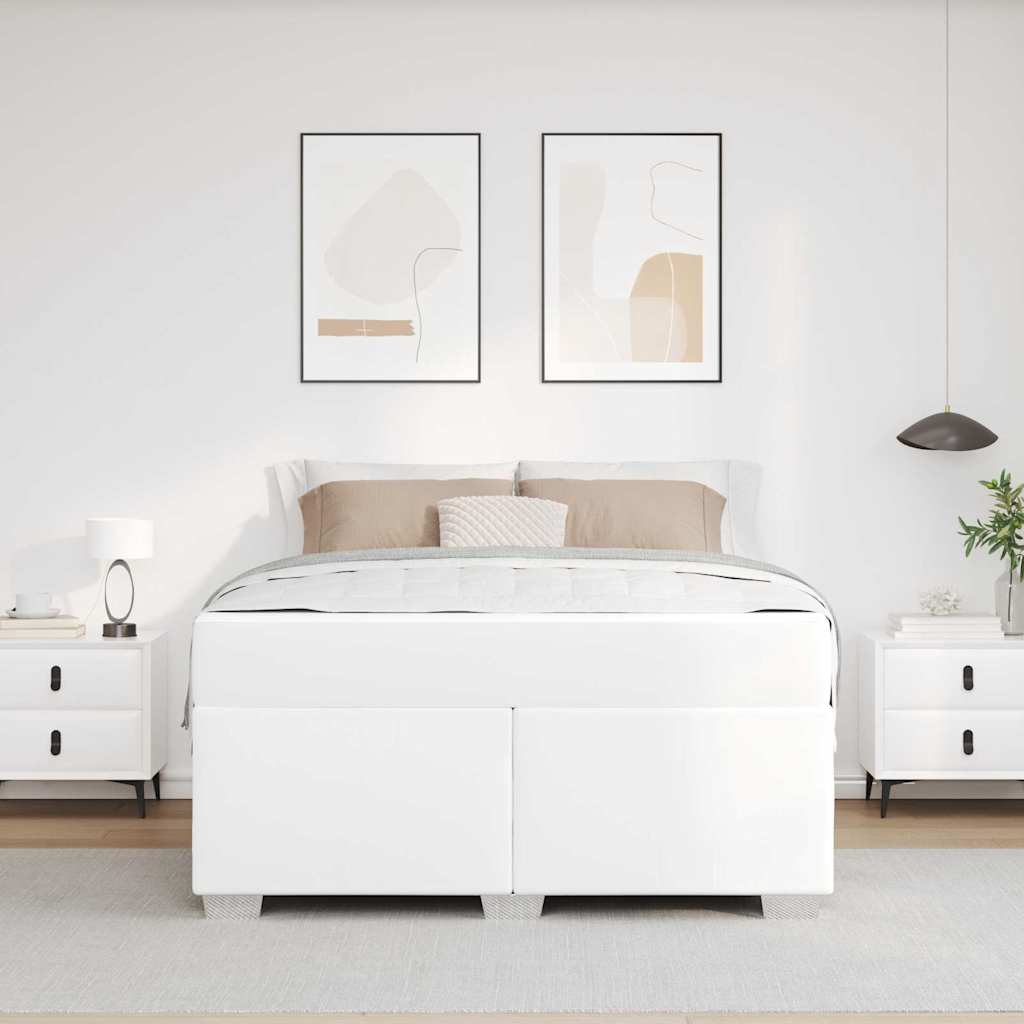Struttura del letto con materasso Bianco 140 x 200 cm Tessuto
