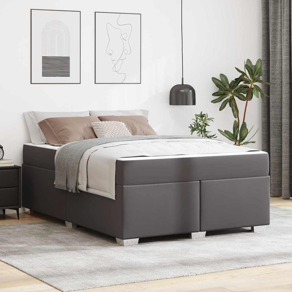 Struttura del letto con materasso Grigio 140 x 200 cm Tessuto