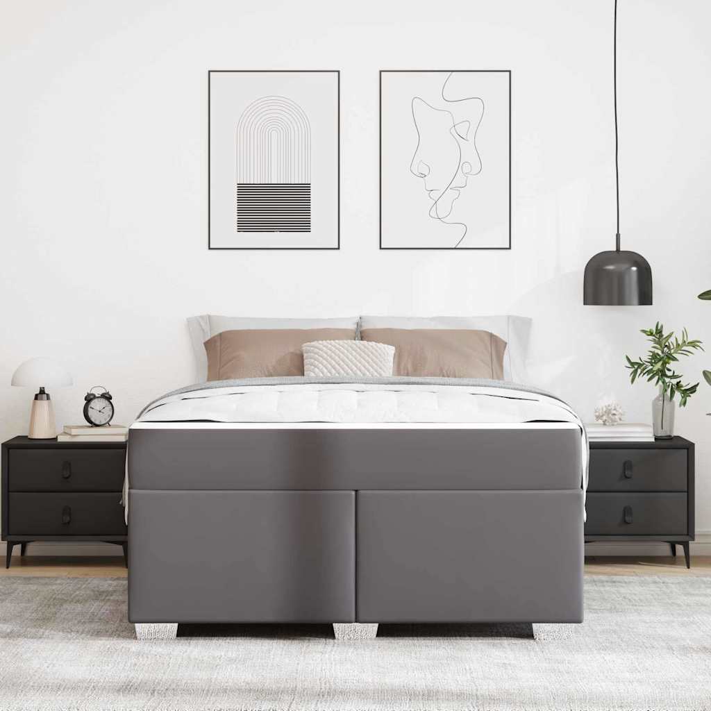 Struttura del letto con materasso Grigio 140 x 200 cm Tessuto