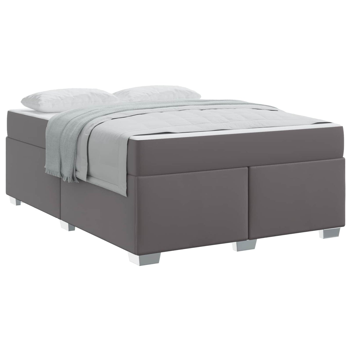 Struttura del letto con materasso Grigio 140 x 200 cm Tessuto
