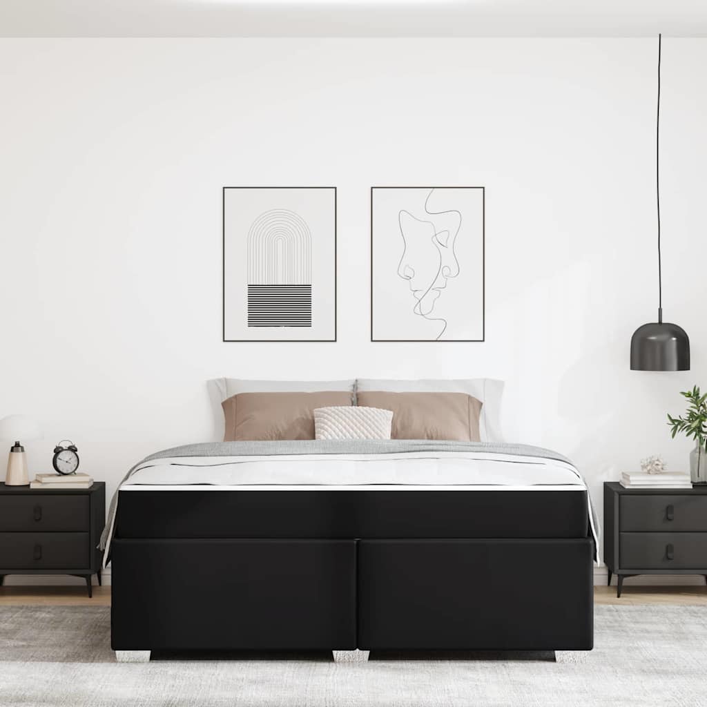 Struttura del letto con materasso Nero 180 x 200 cm Tessuto