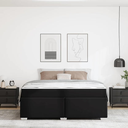 Struttura del letto con materasso Nero 180 x 200 cm Tessuto