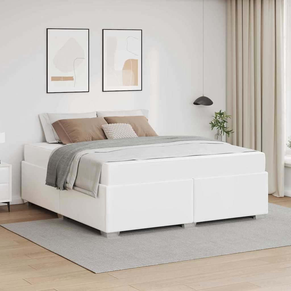 Struttura del letto con materasso Bianco 180 x 200 cm Tessuto