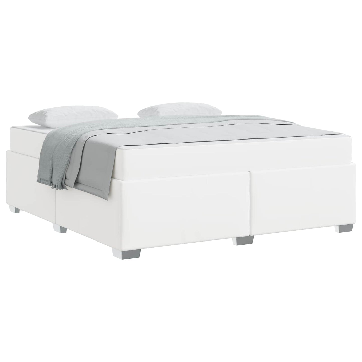 Struttura del letto con materasso Bianco 180 x 200 cm Tessuto