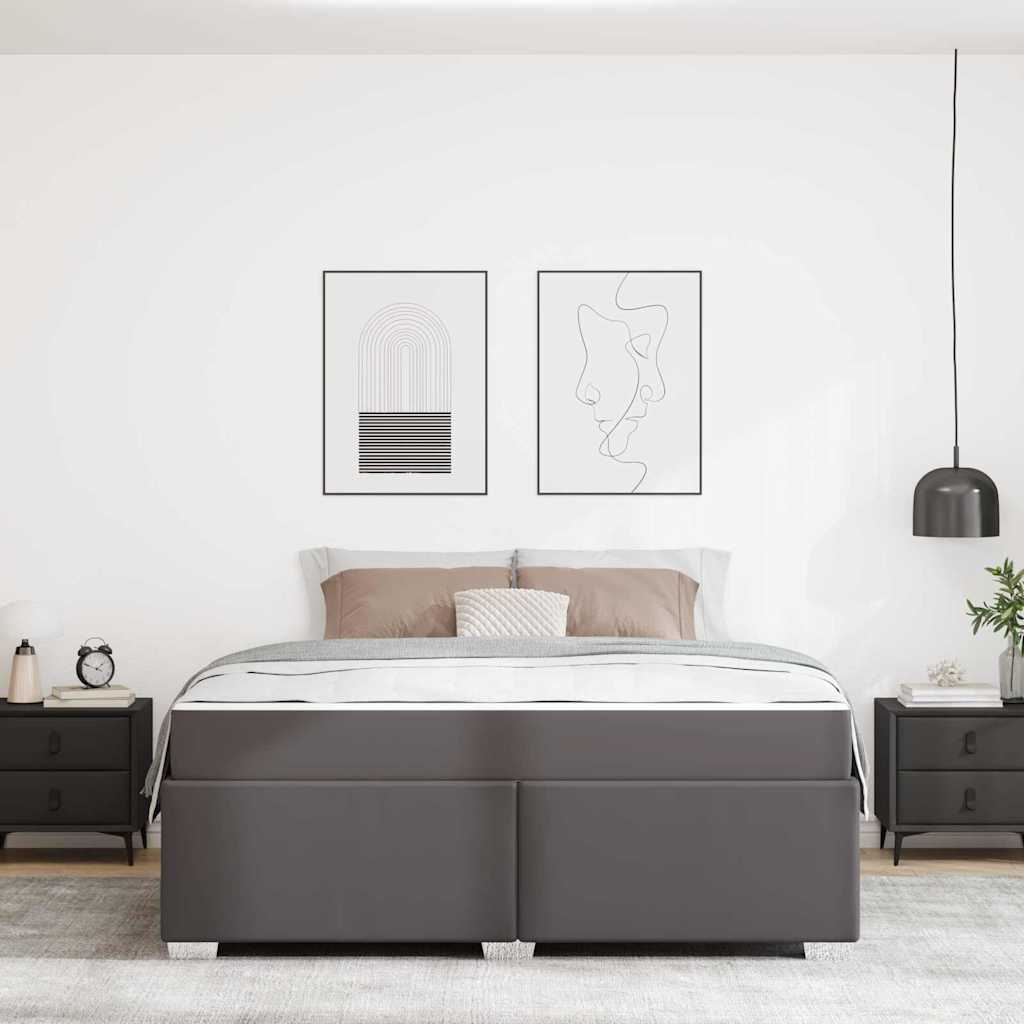 Struttura del letto con materasso Grigio 180 x 200 cm Tessuto