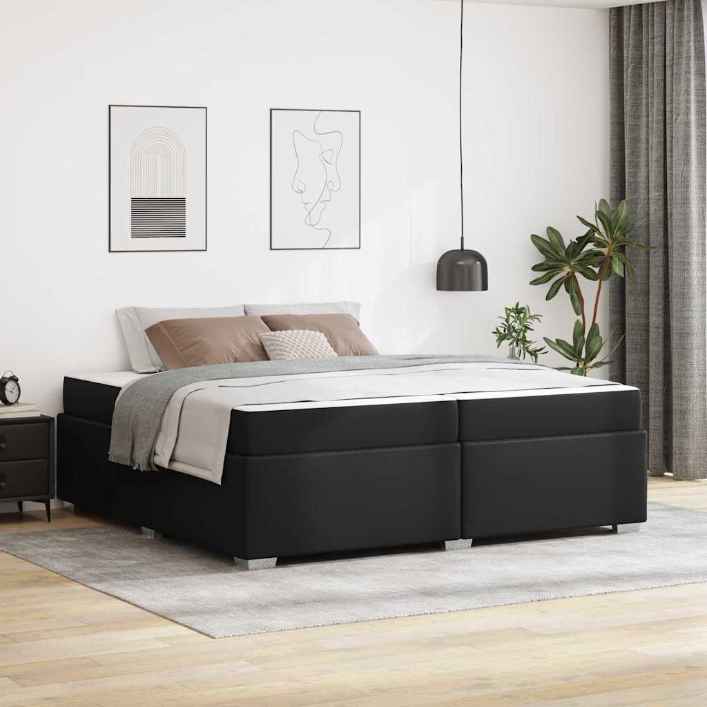 Struttura del letto con materasso Nero 200 x 200 cm Tessuto