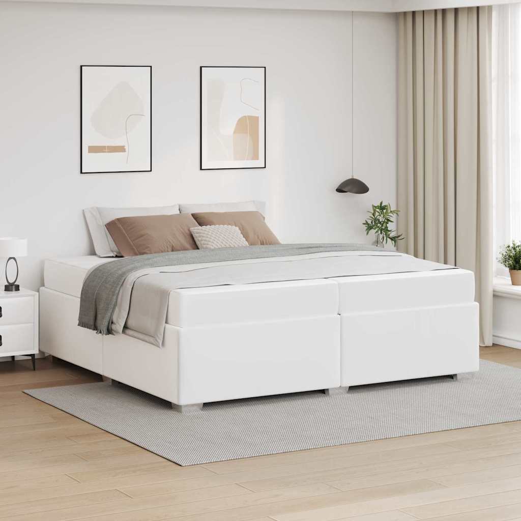 Struttura del letto con materasso Bianco 200 x 200 cm Tessuto