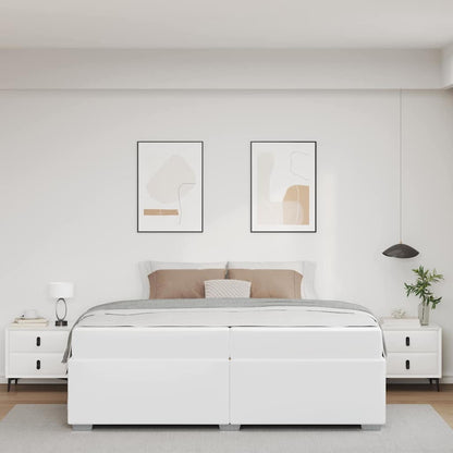 Struttura del letto con materasso Bianco 200 x 200 cm Tessuto