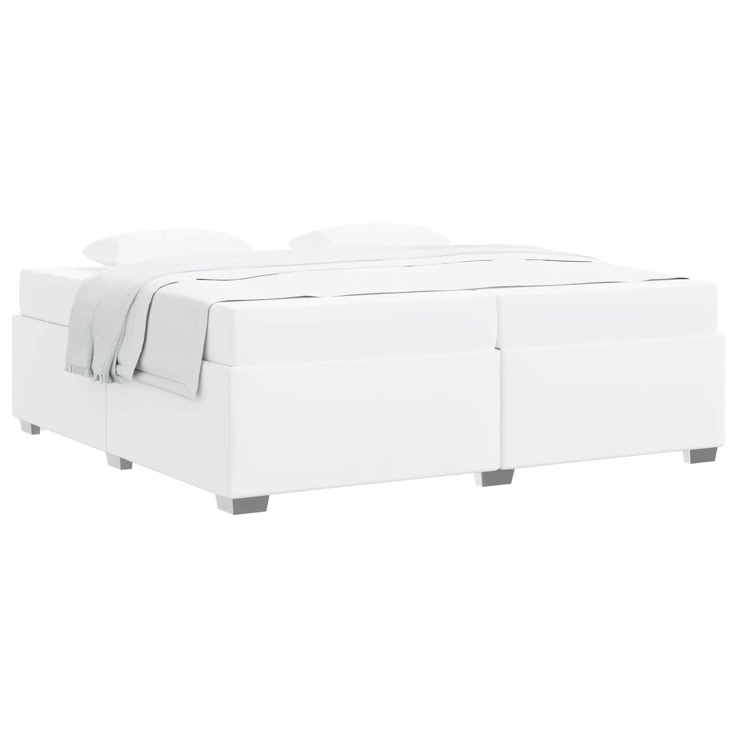 Struttura del letto con materasso Bianco 200 x 200 cm Tessuto