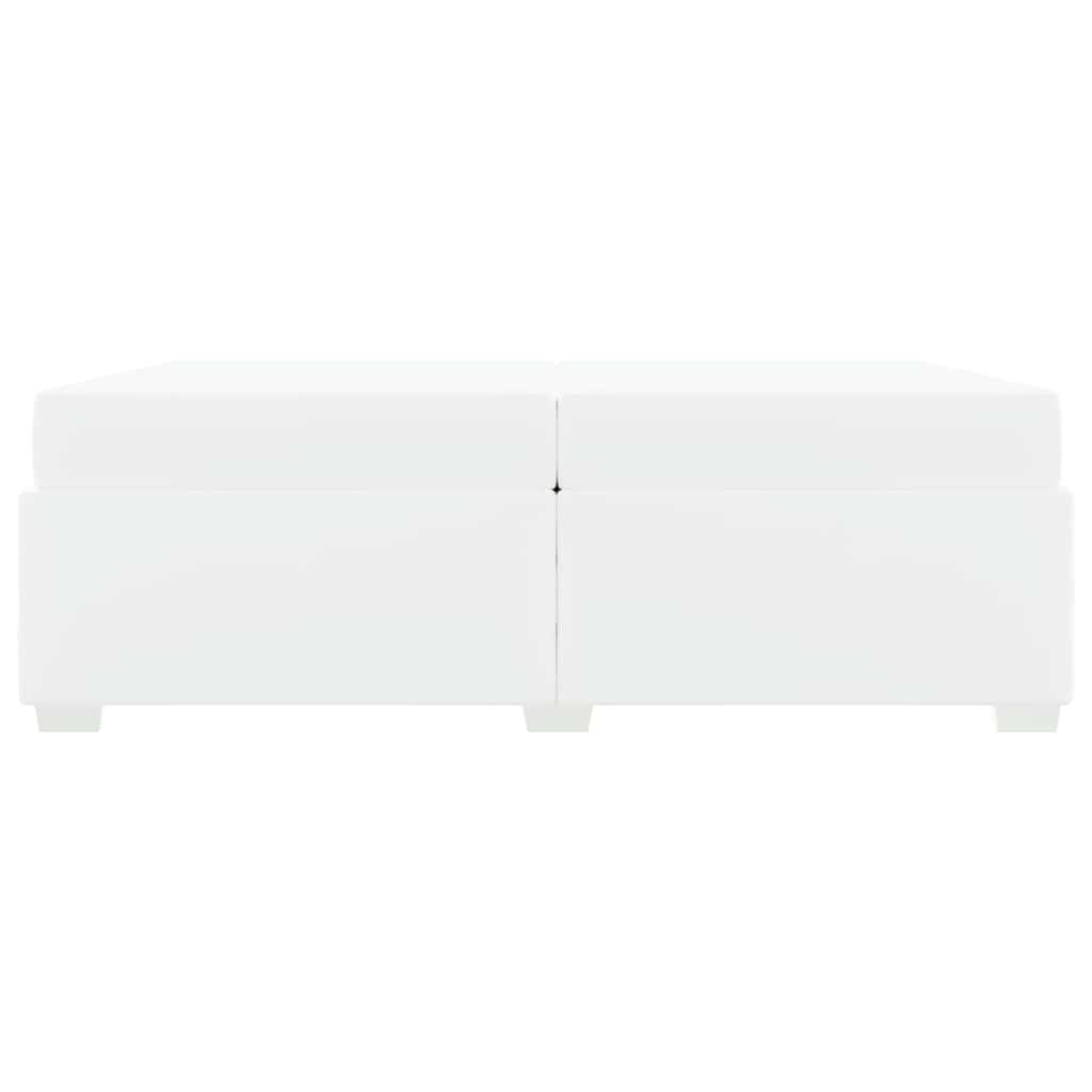 Struttura del letto con materasso Bianco 200 x 200 cm Tessuto