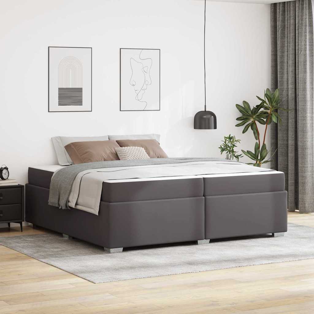 Struttura del letto con materasso Grigio 200 x 200 cm Tessuto