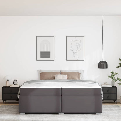 Struttura del letto con materasso Grigio 200 x 200 cm Tessuto