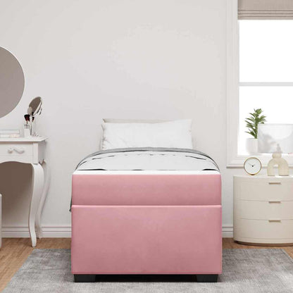 Struttura del letto con materasso Rosa 80 x 200 cm Tessuto