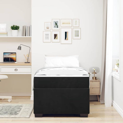 Struttura del letto con materasso Nero 90 x 190 cm Tessuto