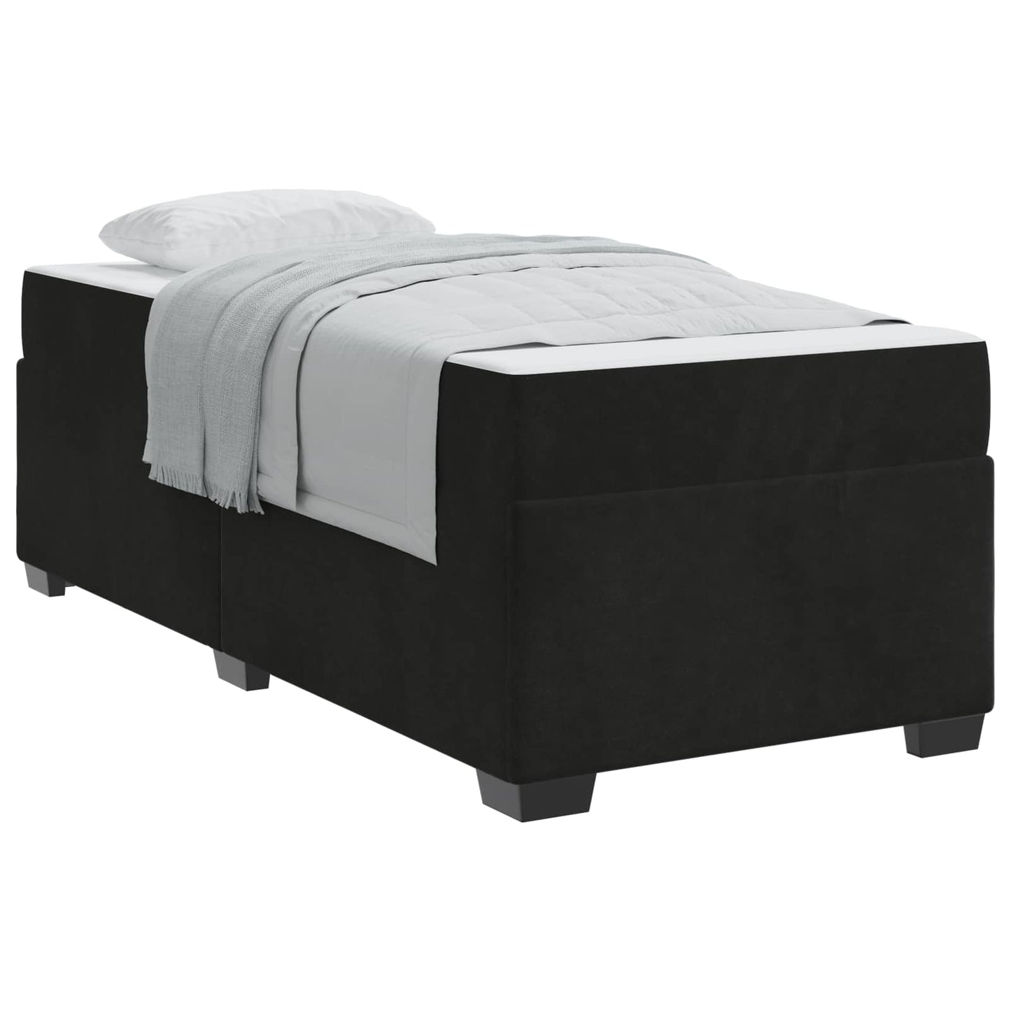 Struttura del letto con materasso Nero 90 x 190 cm Tessuto