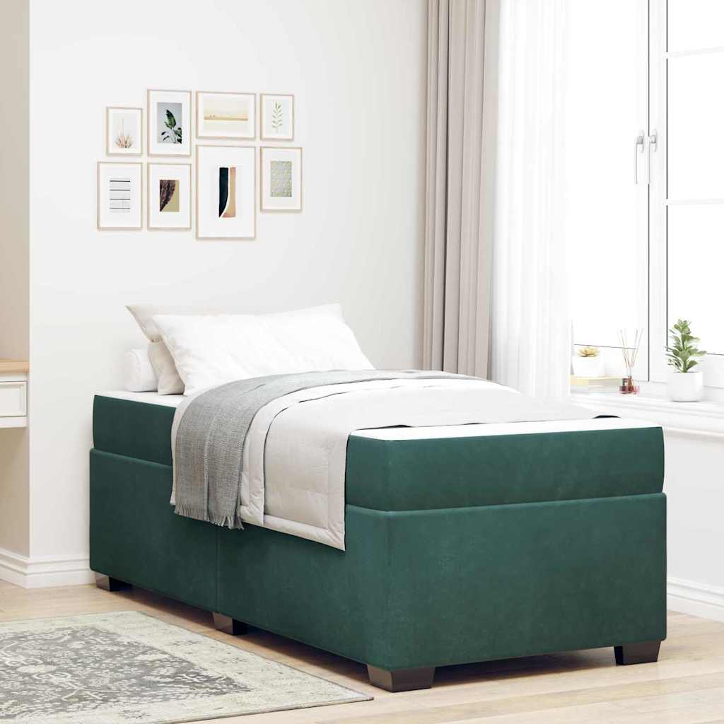 Struttura del letto Verde Scuro 90 x 190 cm Tessuto