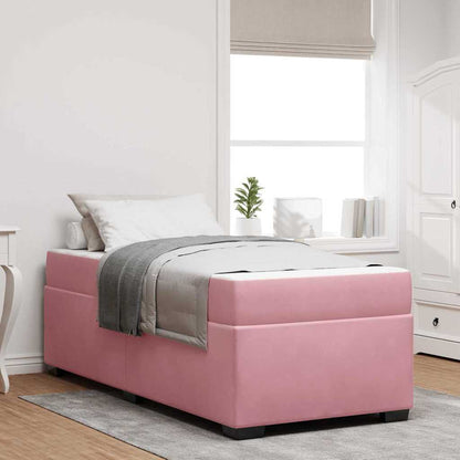 Struttura del letto con materasso Rosa 90 x 190 cm Tessuto