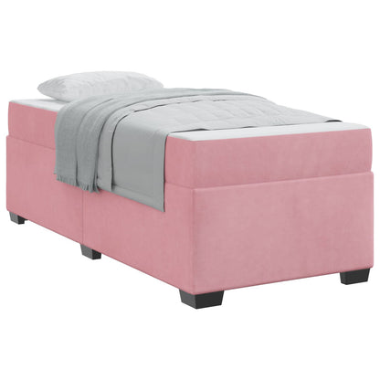 Struttura del letto con materasso Rosa 90 x 190 cm Tessuto