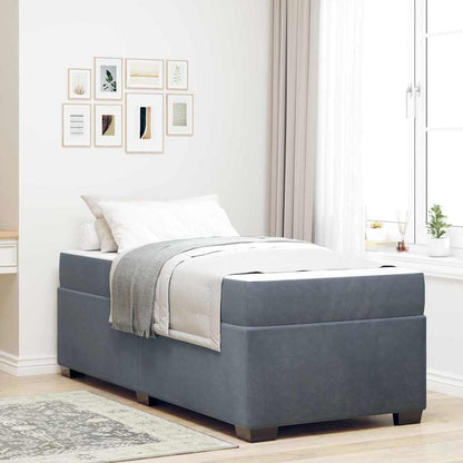 Struttura del letto Grigio scuro 90 x 200 cm Tessuto