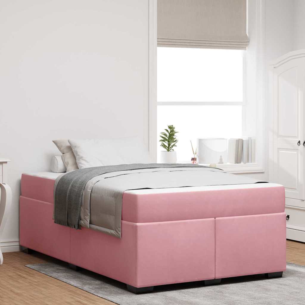 Struttura del letto con materasso Rosa 120 x 190 cm Tessuto