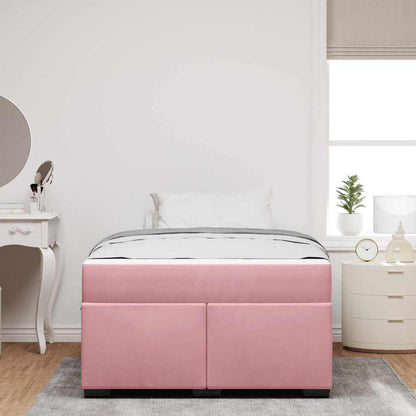 Struttura del letto con materasso Rosa 120 x 190 cm Tessuto