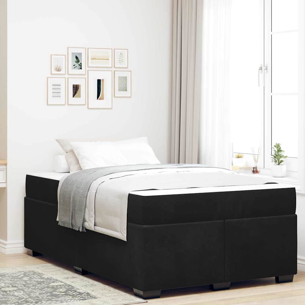 Struttura del letto con materasso Nero 120 x 200 cm Tessuto