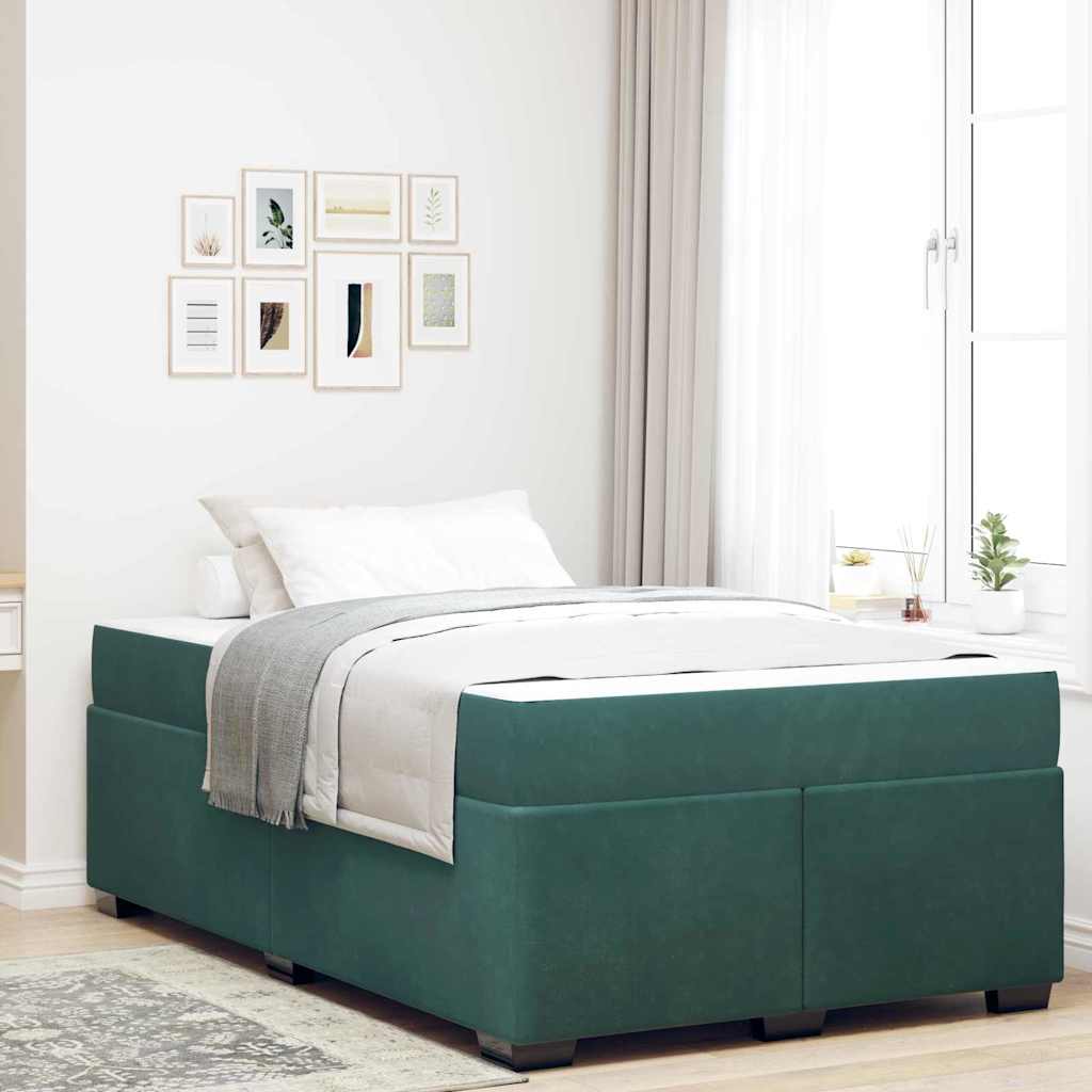 Struttura del letto Verde Scuro 120 x 200 cm Tessuto