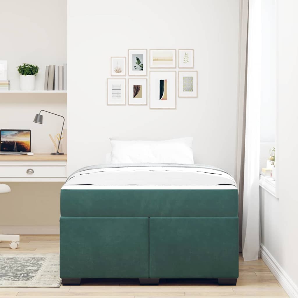 Struttura del letto Verde Scuro 120 x 200 cm Tessuto