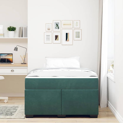 Struttura del letto Verde Scuro 120 x 200 cm Tessuto