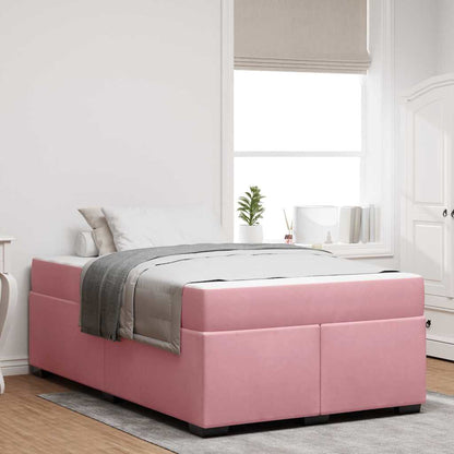 Struttura del letto con materasso Rosa 120 x 200 cm Tessuto
