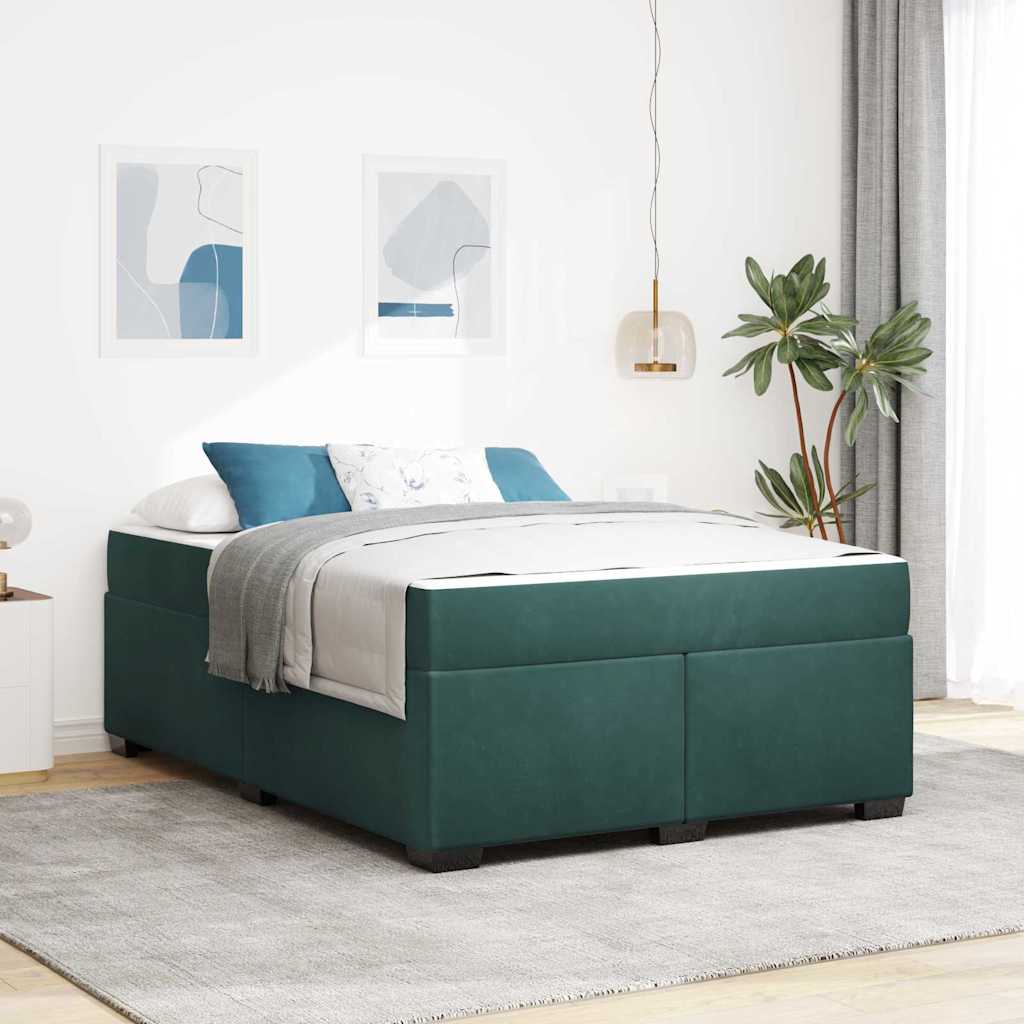 Struttura del letto Verde Scuro 140 x 200 cm Tessuto