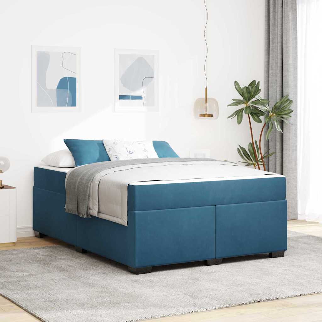 Struttura del letto Blu Scuro 140 x 200 cm Tessuto