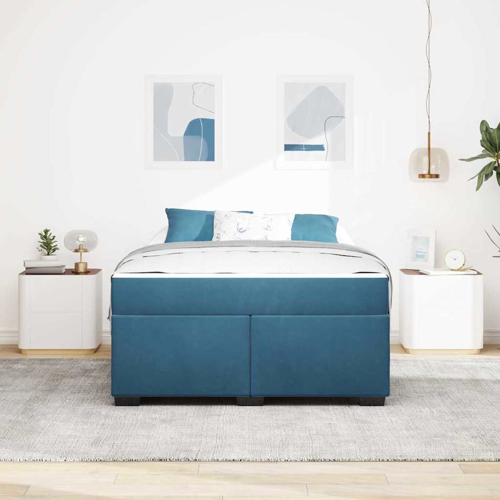 Struttura del letto Blu Scuro 140 x 200 cm Tessuto