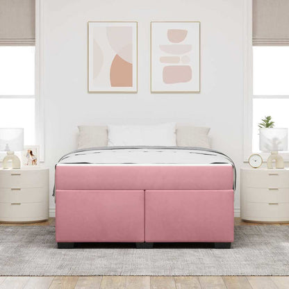 Struttura del letto con materasso Rosa 140 x 200 cm Tessuto