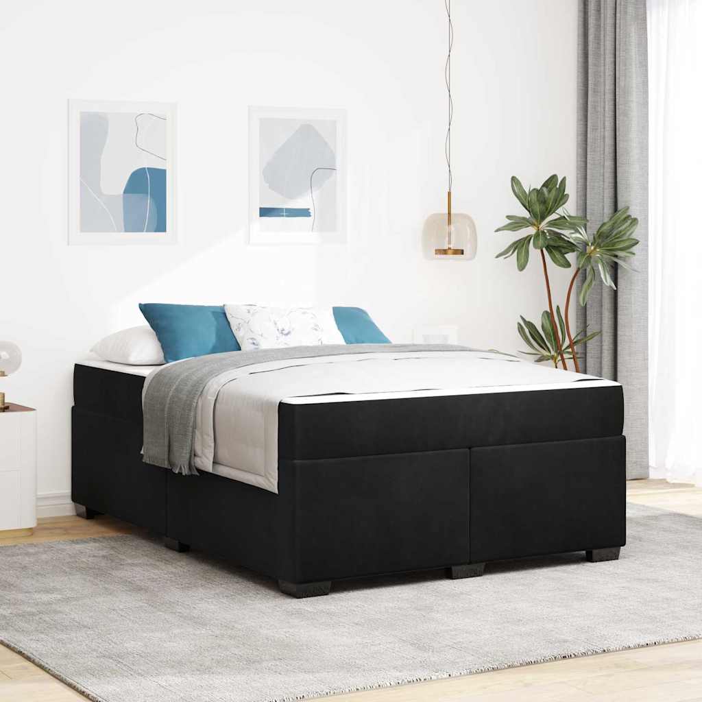 Struttura del letto con materasso Nero 160 x 200 cm Tessuto