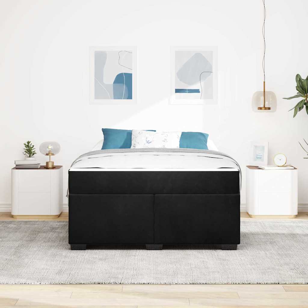 Struttura del letto con materasso Nero 160 x 200 cm Tessuto